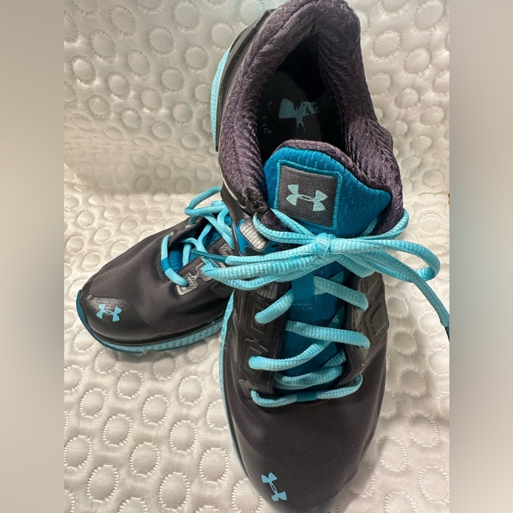 Under Armor Sneakers Micro G Teal and Gray Size 9.5
